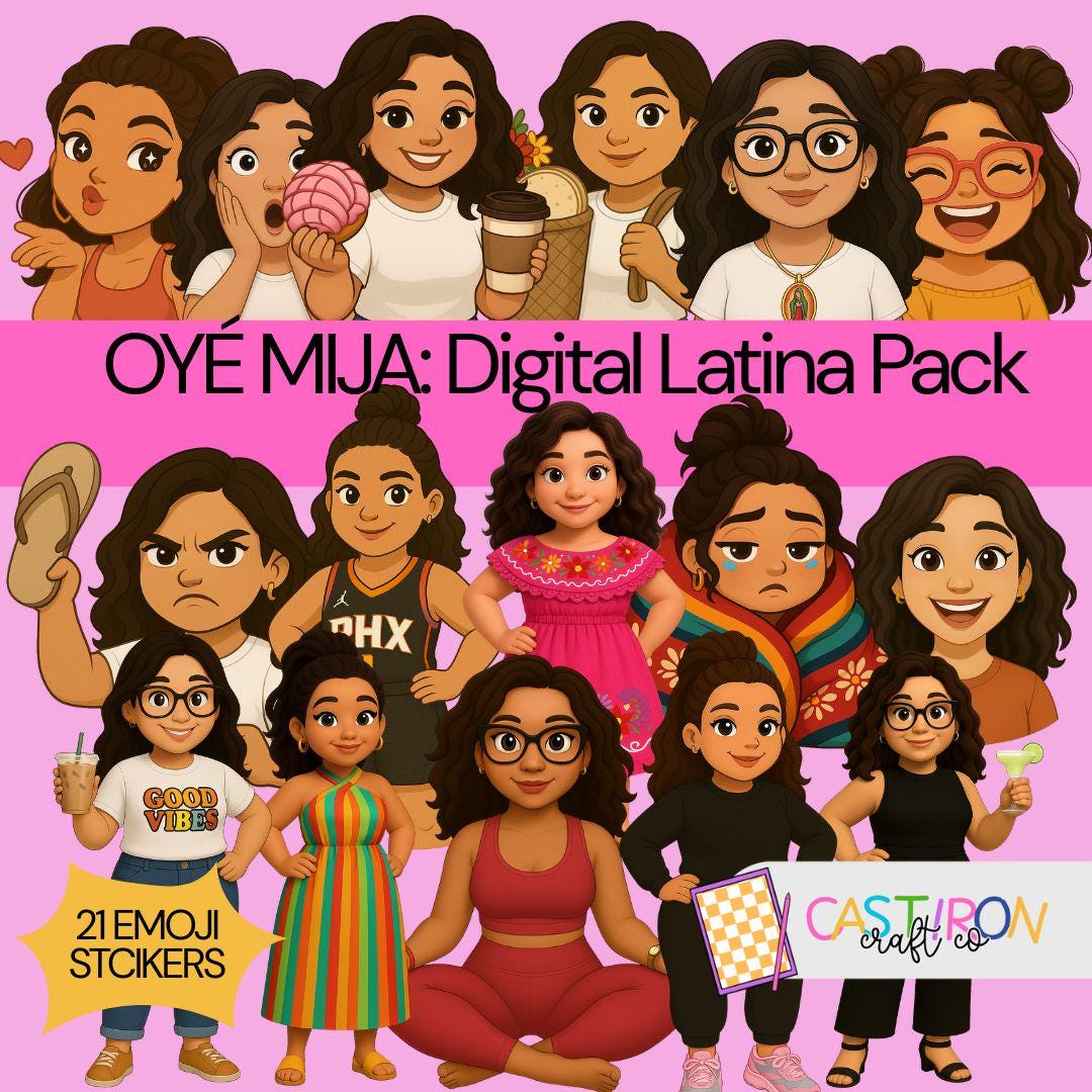 Latina Emoji Clipart Bundle: Chicana PNG Stickers (digital Download ...