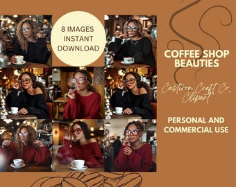 African American Women Coffee Shop PNG Images (300 DPI)