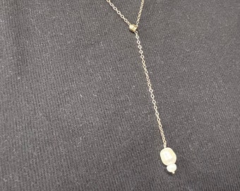 14k Gold Pearl Drop Necklace