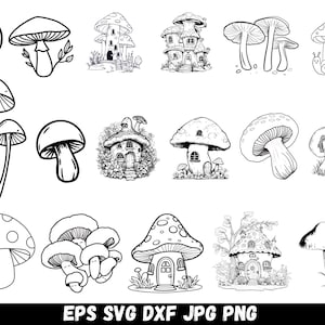 Mushroom Svg Bundle, Mystic Celestial,  Png, Fungi Clipart, Svg File Cricut Silhouette, digital download