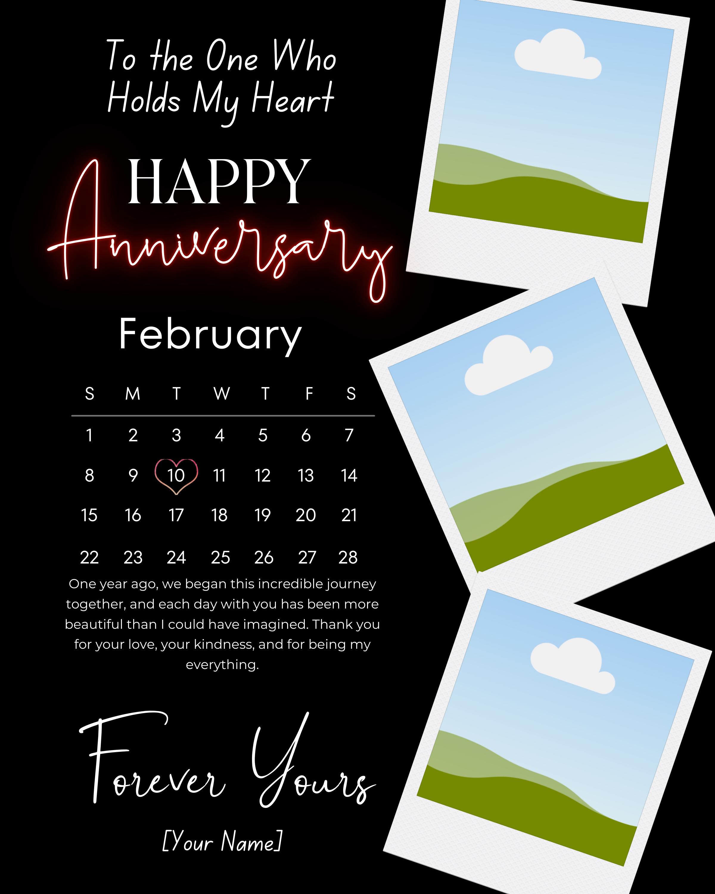 Custom Anniversary Canva Template Romantic Gift Editable Photo Collage ...
