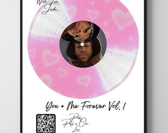 Custom Vinyl Record Couple Poster | Personalized Music Wall Art Print | Romantic Anniversary Gift Digital Download Wedding or Birthday-11