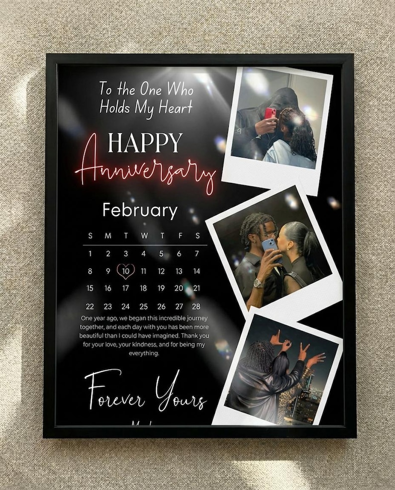 Custom Anniversary Canva Template Romantic Gift Editable Photo Collage ...