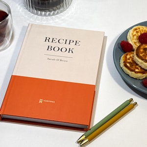 Minimalistic Recipe Book: Personalized Cookbook with Measurement Page, Custom Recipe Journal, Recipe Organizer, Hardcover Recipe Binder