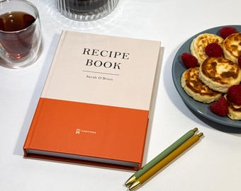 Minimalistic Recipe Book: Personalized Cookbook with Measurement Page, Custom Recipe Journal, Recipe Organizer, Hardcover Recipe Binder