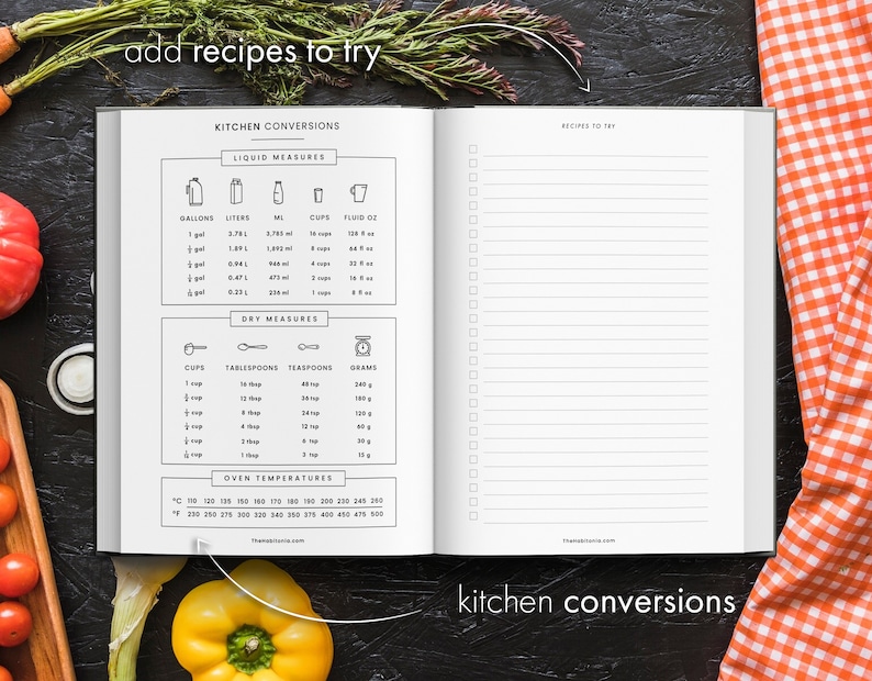 Minimalistic Recipe Notebook, Kitchen Memories, Custom Family Cookbook, Personalized Recipe Journal, Capture Your Kitchen Adventures image 4
