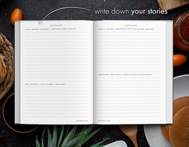 Minimalistic Recipe Notebook, Kitchen Memories, Custom Family Cookbook, Personalized Recipe Journal, Capture Your Kitchen Adventures image 8