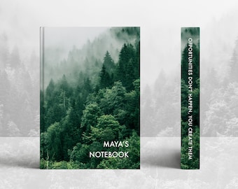 Greenery Notizbuch, Landschaftsnotizbuch, Waldnotizbuch, Ästhetischer Hinweis, Benutzerdefiniertes Notizbuch, personalisiertes Journal, Reisetagebuch, Naturjournal