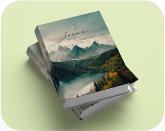 Realistische Landschaft, Notizbuch mit Blick auf die Berge, ästhetisches Landschaft Notizbuch, personalisiertes Geschenk für ihn, Hardcover Notizbuch