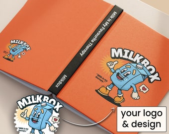 Custom Logo Notebook, Business Branding, Personalized Graphics