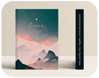 Mountain View Hardcover Journal, Custom Diary, Personalized Notebook