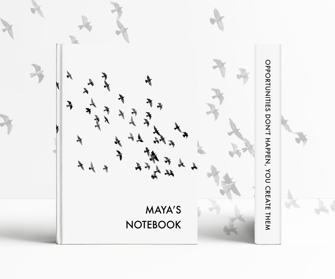 White Bird Notebook, Traveler Journal, Personalized Journal ...