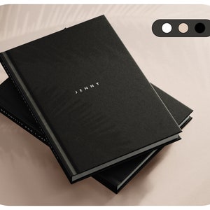Schwarzes minimalistisches Journal, weißes ästhetisches Notizbuch, Beige Softcover-Notizbuch, individuelles Geschenk, personalisiertes Journal, Hardcover-Notizbuch, Notizen
