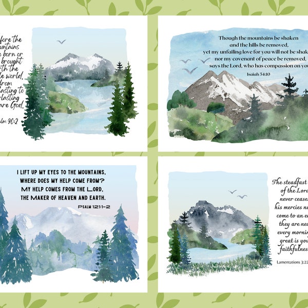 Landscape Printable Bible Verses Outdoor Mountains Download Prints 5x7 8x10 NIV Christian