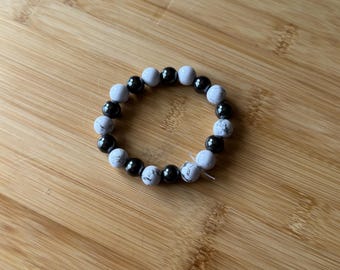Howlite & Hematite Calming Protection Bracelet