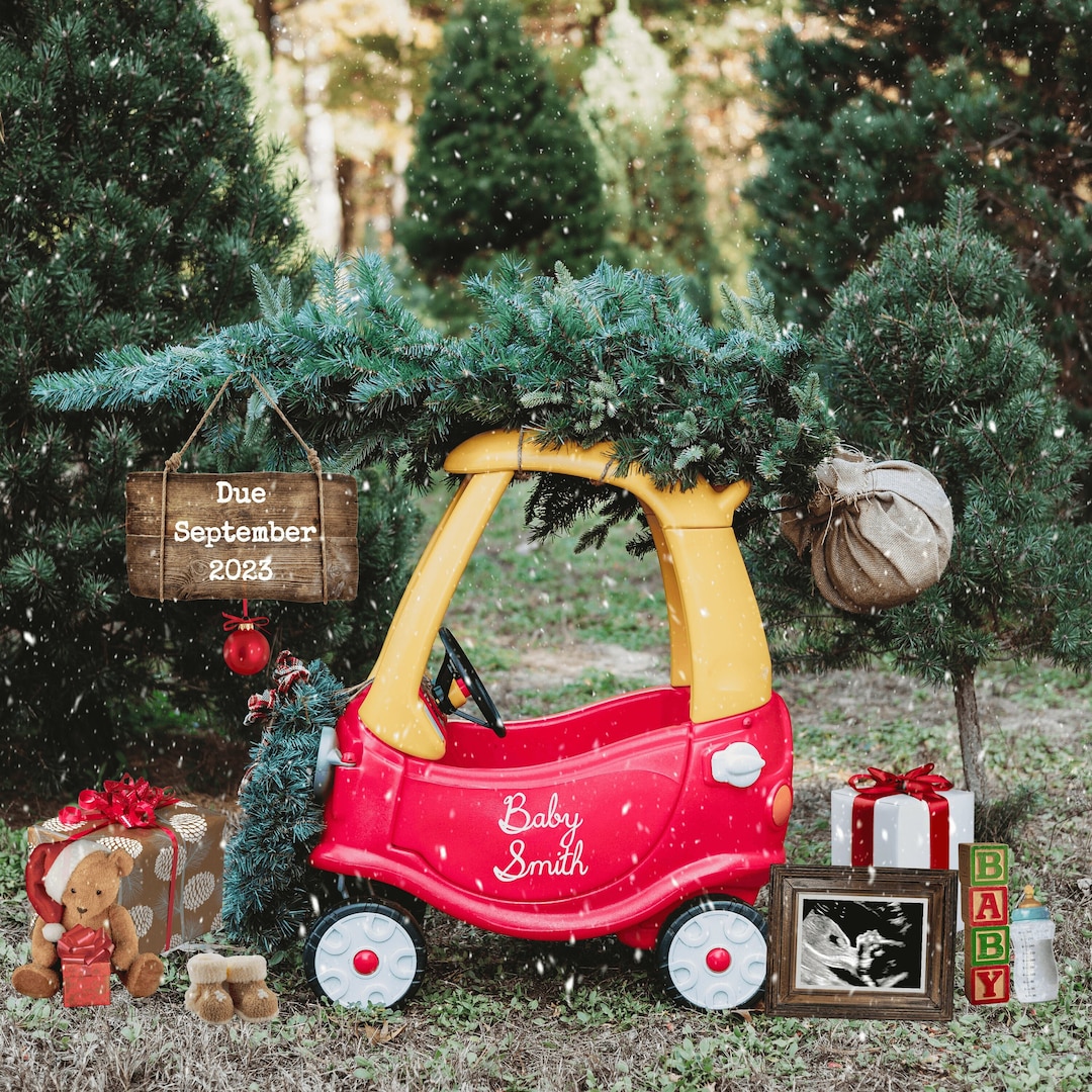 Little Tikes Car Christmas Pregnancy Announcement: Customizable
