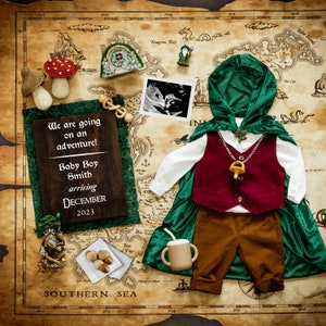Digital Pregnancy Announcement, Fantasy Baby Boy | Woodland | Customizable Image | Gender Reveal Social Media Announcement | Elf | Fairytale