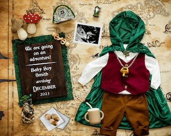 Digital Pregnancy Announcement, Fantasy Baby Boy | Woodland | Customizable Image | Gender Reveal Social Media Announcement | Elf | Fairytale