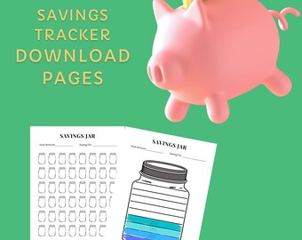 Savings Tracker Downloadable Pages l Color in savings tracker l Budget Sheet