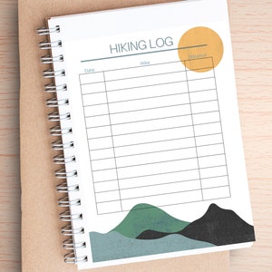 Hiking Log with lines - Hiking Journal Page- Hike Tracker
