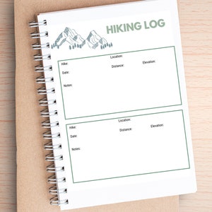 Simple Hiking Log - Hiking Journal Page- Hiking Tracker
