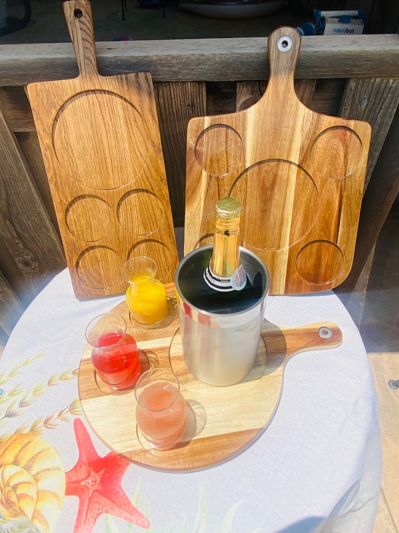 Mimosas Flight Board Rectangular Wood Board Includes 4 Mini Etsy