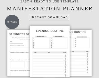 Manifestation Planner Success Journal Law of Attraction Guide Self Reflection Diary Positive Affirmation Notebook Personal Growth Notebook