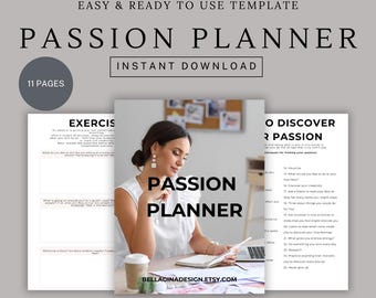 Passion Planner Undated, Life Organizer, Goal Setting Planner, Personal Agenda, Bullet Journal, Study Planner, Gift for Her Digital Passion