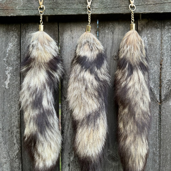 Fox kit tail key chain , curiosities, oddities, goblincore, hand bag accessory, taxidermy, genuine real fur, vulture culture