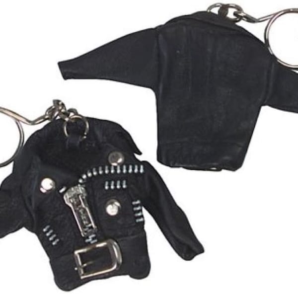 3" Leather Jacket Key Chain. Key Ring, Custom, Split Ring, Metal Ring, Key Holder, Key Tag, Multiple Key Holder, Key Fob, Biker Jacket.