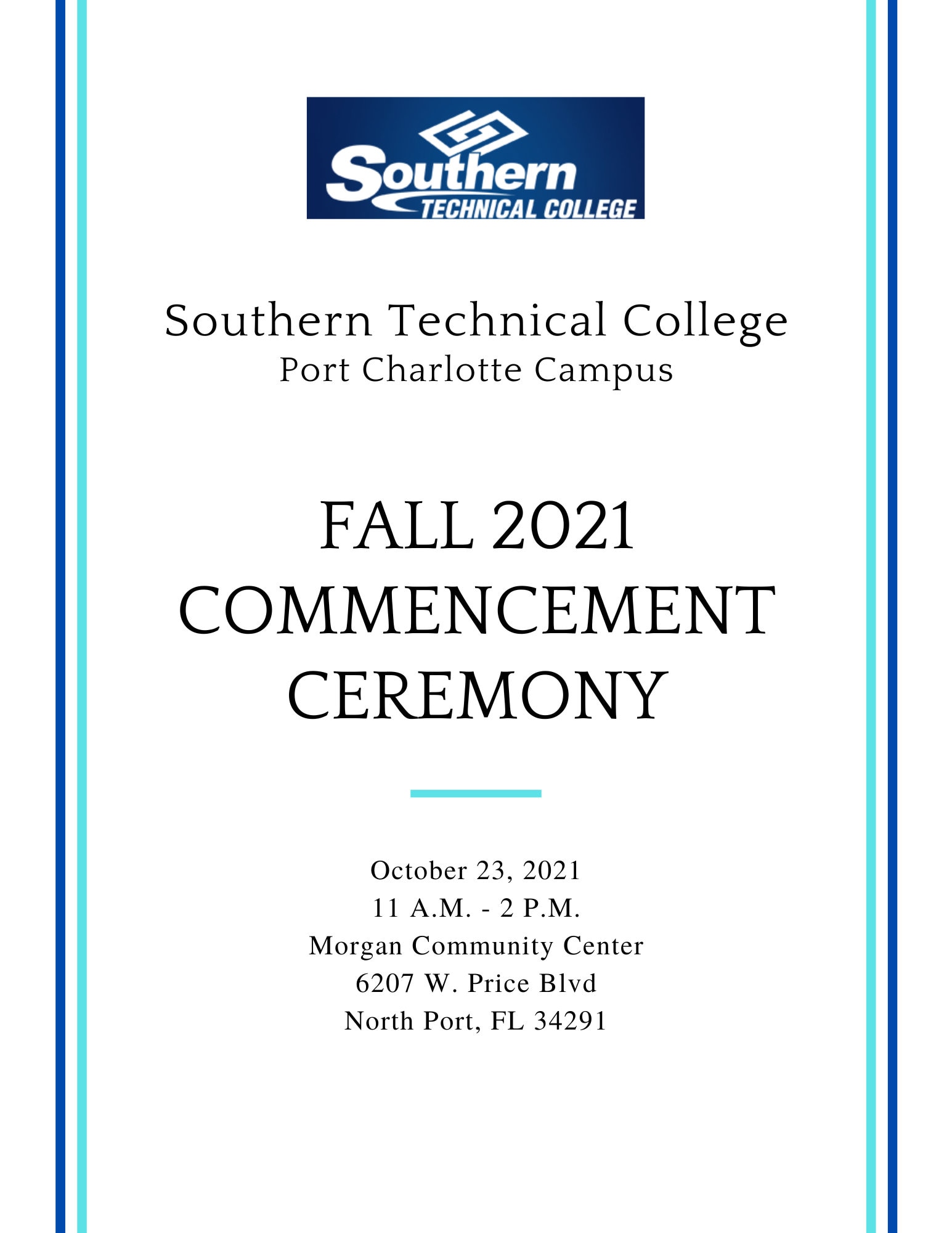 Minimalist Blue & White Graduation Program Template | Editable Canva ...