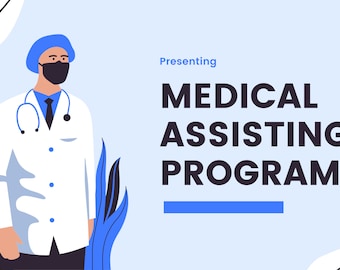 Powerpoint du programme d'assistant médical | Modèle professionnel de jeu de diapositives | Présentation de la toile | Téléchargement instantané