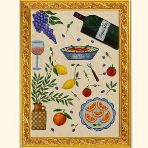 Italian kitchen wall art | Colored Wall Art, Kitchen Art