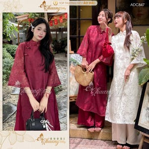 Áo dài cách tân nữ dáng suông -Women&#39;s straight-cut ao daiTraditional Ao Dai For Women-Pre-made Ao Dai Tet Viet Nam,Ao dai for women