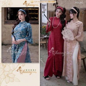 Áo dài cách tân nữ Như Yên dáng suông xưa- women&#39;s modernized ao dai with old straight shape- Ao Dai For Women,Pre-made Ao Dai Tet Viet Nam