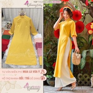 Modern Women&#39;s Ao Dai with Tay Thi Silk-Áo Dài Cách Tân Nữ Dáng Suông Lụa Tây Thi -Ao Dai Tet Viet Nam , Ao Dai Bride