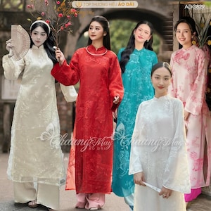 Pink women&#39;s modernized ao dai-Áo dài cách tân nữ hồng Traditional Ao Dai For Women-Pre-made Ao Dai Tet Viet Nam, Ao dai Wedding