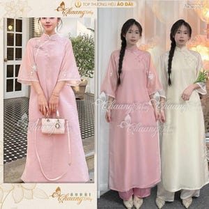 Áo dài cách tân nữ dáng suông -Women&#39;s straight-cut ao dai -Pre-made Ao Dai Tet Viet Nam-Ao dai for women