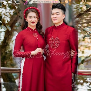 Ao Dai -Áo dài cặp đôi nam nữ voor heren en dames - Ao Dai Vietnam