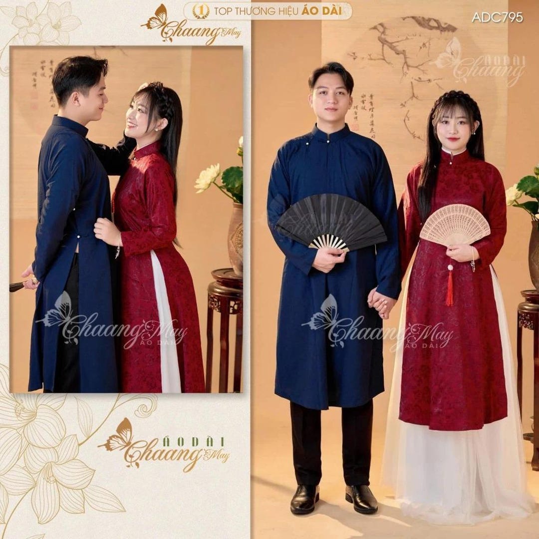 Áo Dài Cô Dâu Chú Rể Cặp đôi Cổ Phục Cưới Việt-bride and Groom Couple ...