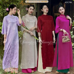 Women&#39;s modern Brocade ao dai -Áo dài cách tân nữ Gấm - Pre-made Ao Dai Tet Viet Nam- Ao dai for wome, Pre-made Ao Dai Tet Viet Nam