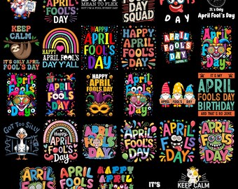 April Fools' Day Quotes Bundle PNG, Funny Prank Humor Design Bundle, April Fool Celebration png, Joke Clipart Pack (Digital Download)