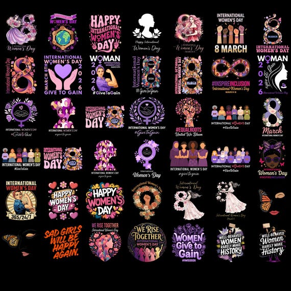 International Women’s Day PNG Bundle 2026, 8 March PNG, Empowered Women PNG, History of Women Inventors, National Women's History Month 2026