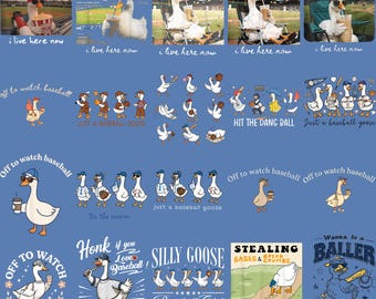 15+ Just a Baseball Goose PNG Bundle, Cartoon Goose Baseball Shirt Design, Cute Baseball Goose PNG, Funny Sports Goose Sublimation