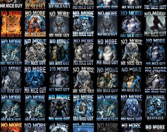 40+ No More Mr Nice Guy Png Bundle, Funny Alpha Wolf png, Wolf png, Brainrot Png, No More Meme Unhinged Brainrot png, Funny Sarcastic png