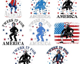 Twerk It for America PNG Bundle, Funny Patriotic Adult Humor 4th of July Png