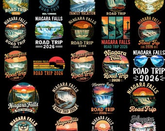 20+ Vintage Niagara Falls PNG Bundle, Niagara Falls Souvenir Canada Tshirt Design, New York Ontario travel, Niagara Falls Gifts