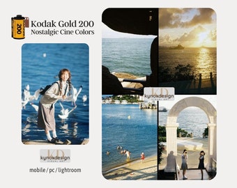Kodak Gold 200 Lightroom Preset, Nostalgic Film Look (Mobile and Desktop, XMP and DNG Files)