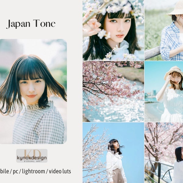30 préréglages de tons japonais, préréglage doux minimal pour Lightroom mobile et de bureau, filtre de portrait lumineux naturel, blog de voyage esthétique Instagram
