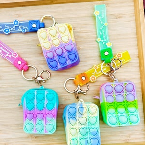 PUSH POP KEYCHAIN with coin bag 2 in 1 ‧ earpods bag ‧ toy ‧ gift